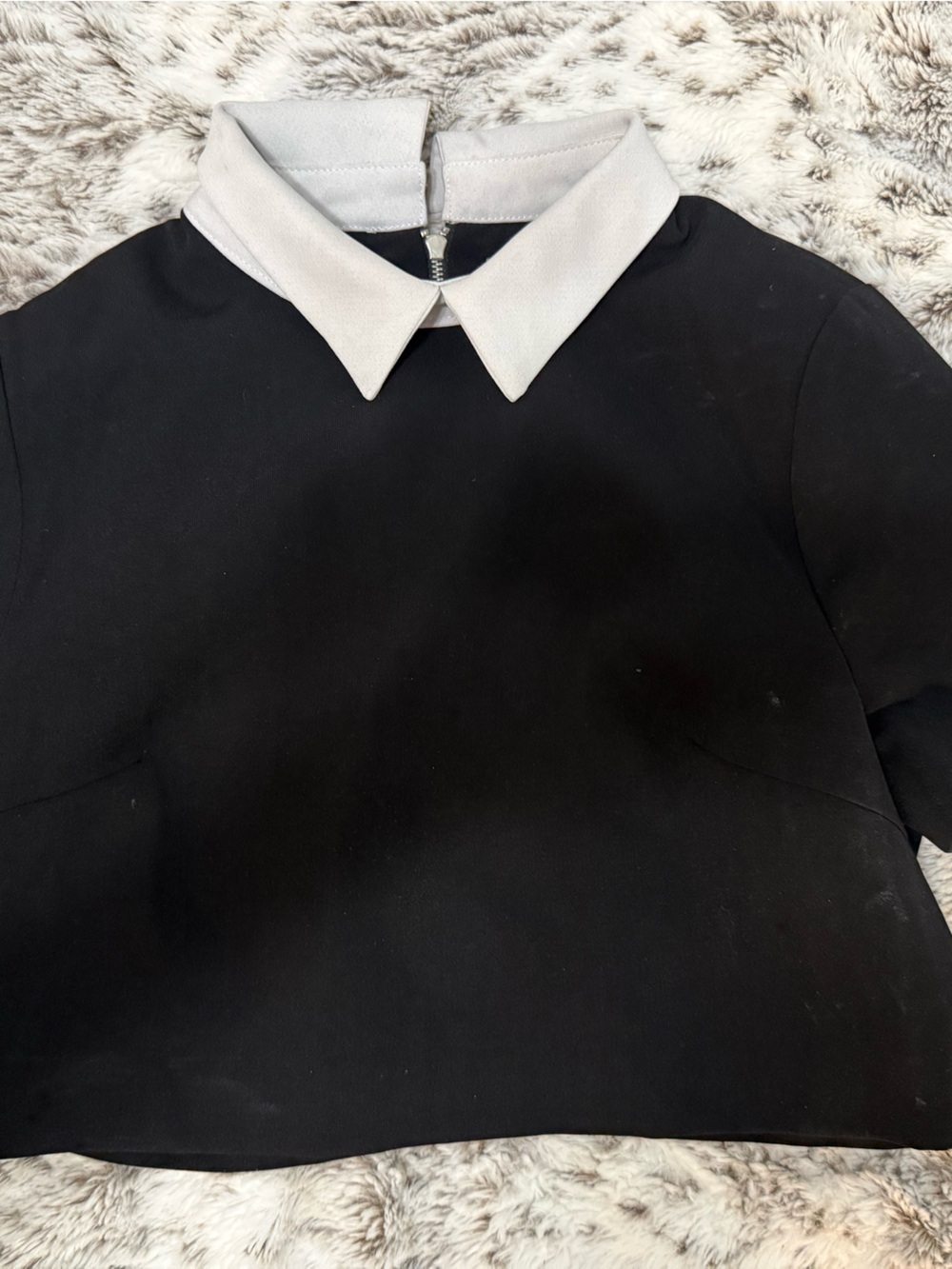 Tobi Black Top with White Collar
